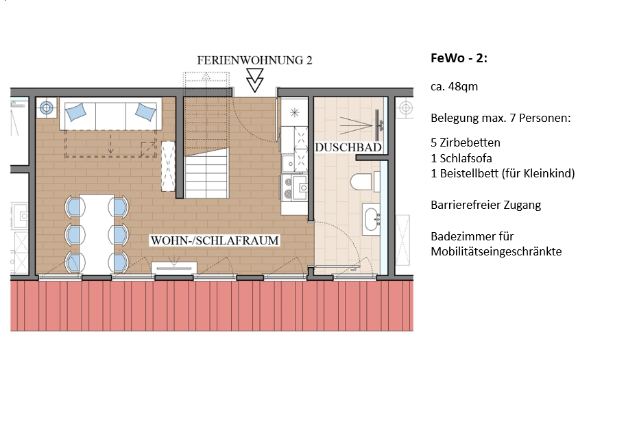 FeWo 2 – Grundriss Obergeschoss