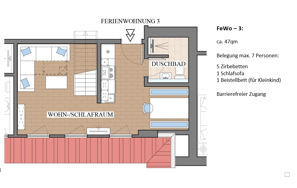 FeWo 3 – Grundriss Obergeschoss